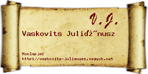 Vaskovits Juliánusz névjegykártya
